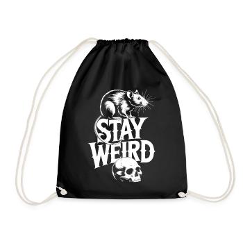 Stay Weird Ratte - Turnbeutel - Schwarz - Vorne