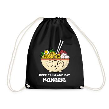 Chemise Kawaii Stay Calm Eat Ramen - Sac de sport léger - noir - Devant