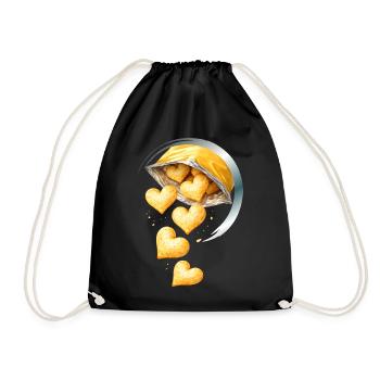 Illustration des copeaux en forme de cœur - Sac de sport léger - noir - Devant