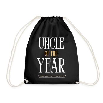 funny Uncle uncle of the year - Drawstring Bag - black - Front