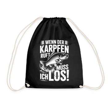 Wenn der Karpfen ruft - Turnbeutel - Schwarz - Vorne