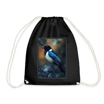 Magpies Magpie - Drawstring Bag - black - Front