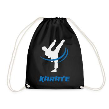 Ideal for MMA fans. Karate High Kick  - Drawstring Bag - black - Front