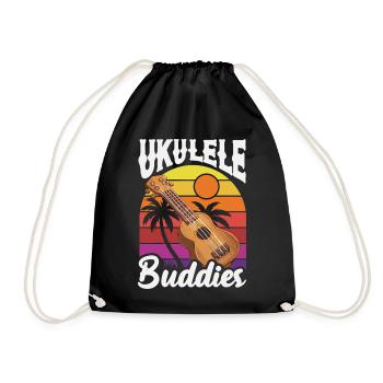 Retro Ukulele Buddies Vintage Hawaii Musiker - Turnbeutel - Schwarz - Vorne