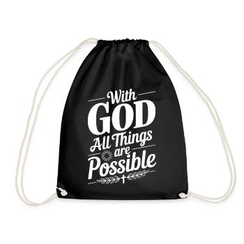Avec Dieu, tout est possible - Sac de sport léger - noir - Devant