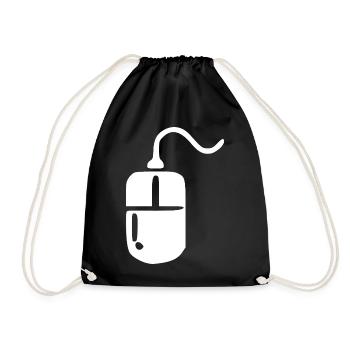 Retro_Vintage_80er_90er_Jahre_Maus_Computermaus - Drawstring Bag - black - Front