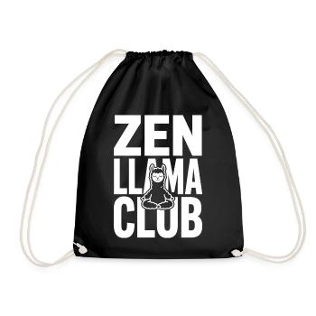 Club Zen Llama – Lama méditant - Sac de sport léger - noir - Devant