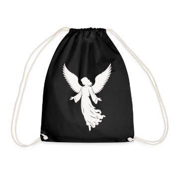 Angel silhouette with wings - Drawstring Bag - black - Front