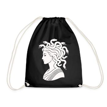 Medusa Kopf mit Schlangen - Turnbeutel - Schwarz - Vorne
