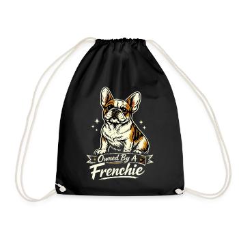 Owned By A Frenchie Frenchie Mom Motiv - Turnbeutel - Schwarz - Vorne