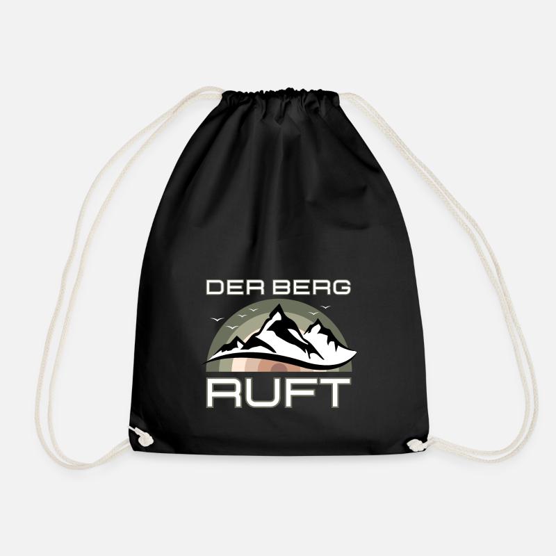 Der Berg ruft bunt Vintage - Turnbeutel - Schwarz