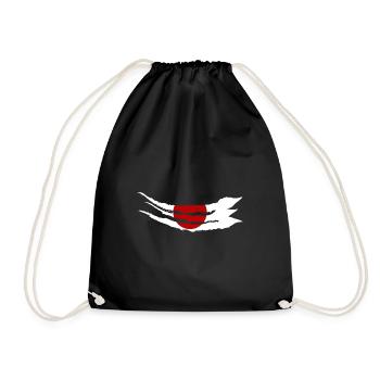 Japan Flag Used Look Nihon Japanese Flag - Drawstring Bag - black - Front