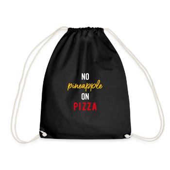 Vintage Retro No Pineapple On Pizza Hawaii Ananas - Turnbeutel - Schwarz - Vorne