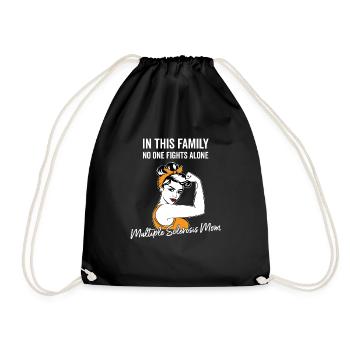 Orange Multiple Sklerose Geschenk für Mutter Mama - Turnbeutel - Schwarz - Vorne