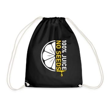 Funny Vasectomy Shirt - 100% Juice No Seeds - Drawstring Bag - black - Front