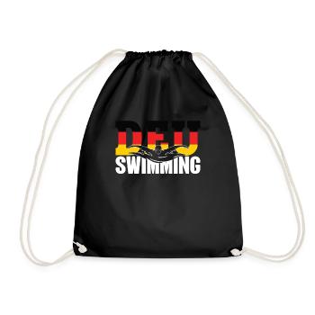Swimming - DEU German Flag & Swimmers - - Drawstring Bag - black - Front