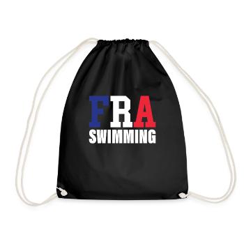 Swimming - FRA French Flag & Swimmers - - Drawstring Bag - black - Front