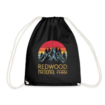 Kalifornien | Retro Vintage Redwood National Park - Turnbeutel - Schwarz - Vorne