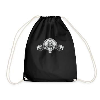 Minotaur Lifts Weights, Fitness Workout In Gym - Drawstring Bag - black - Front