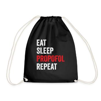 Eat Sleep Propofol Repeat - Anesthesia - Drawstring Bag - black - Front