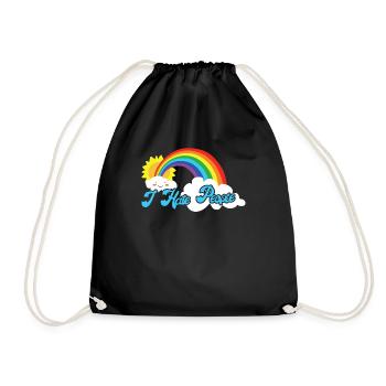 Cute Cloud - I hate people - Drawstring Bag - black - Front