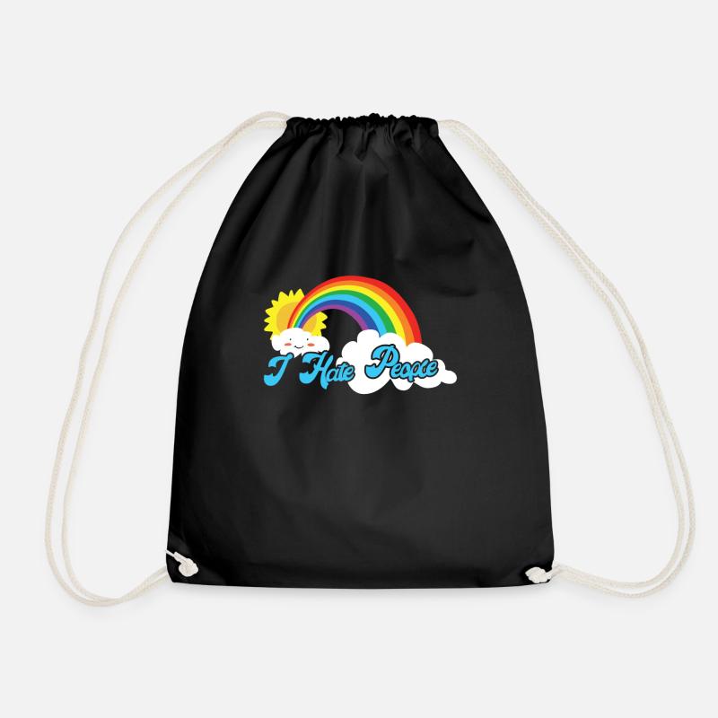 Cute Cloud - Ich Hasse Menschen - Turnbeutel - Schwarz
