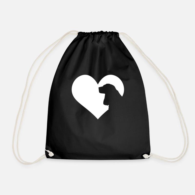 Cocker Spaniel Hund Herz Silhouette - Turnbeutel - Schwarz