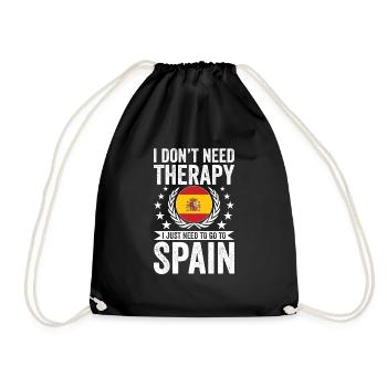 Ich Brauche Keine Therapie, Einfach Nur Spanien - Turnbeutel - Schwarz - Vorne