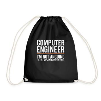 I Explain Only - Computer Engineer - Drawstring Bag - black - Front