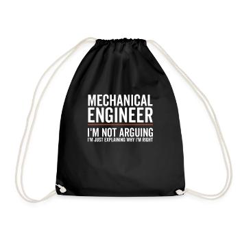 Just Explaining - Mechanical Engineer - Drawstring Bag - black - Front