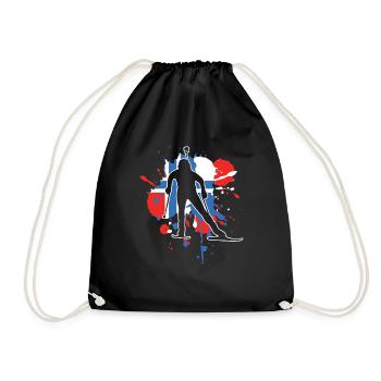 Norvège Drapeau Biathloniste - Biathlon - Sac de sport léger - noir - Devant