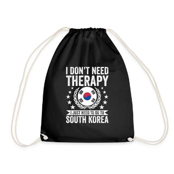 I don't need therapy, just go to Korea - Drawstring Bag - black - Front