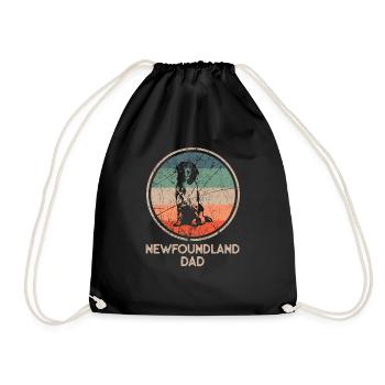 Chien - Vintage Newfoundland Dad - Sac de sport léger - noir - Devant