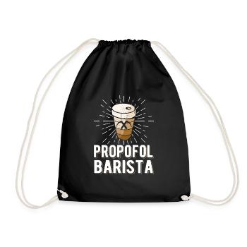 Propofol Barista - Laryngoskop Narkose Anästhesie - Turnbeutel - Schwarz - Vorne