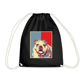 Hundegrafik - Vintage Englische Bulldogge - Turnbeutel - Schwarz - Vorne