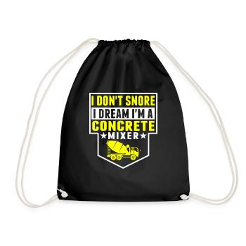 Je ne ronfle pas, rêve, je suis bétonnière - Sac de sport léger - noir - Devant