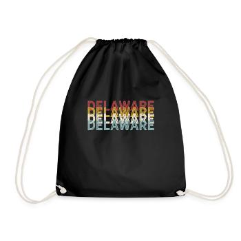 US 70er Retro State Vintage Delaware - Turnbeutel - Schwarz - Vorne