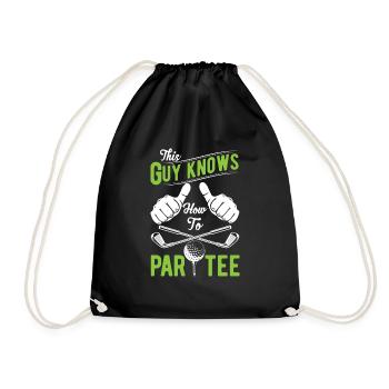 Dieser Typ Weiß, Wie Man T -Shirt - Golf - Turnbeutel - Schwarz - Vorne