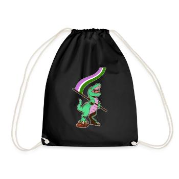 Drapeau LGBTQ - Dinosaur Genderqueer - Sac de sport léger - noir - Devant