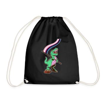 Drapeau LGBTQ - Fluide sexuel de dinosaure - Sac de sport léger - noir - Devant
