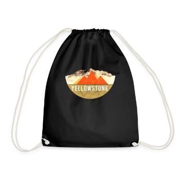 Vintage - Yellowstone National Park - Drawstring Bag - black - Front
