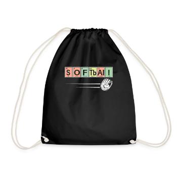 Softball Player Sports Chemistry - Drawstring Bag - black - Front