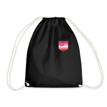 LGBTQ Lipstick Pride Flag Bag - Drawstring Bag - black - Front