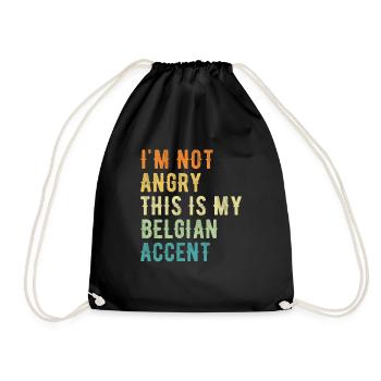 Ich Bin Nicht Böse, Mein Belgischer Akzent - Turnbeutel - Schwarz - Vorne