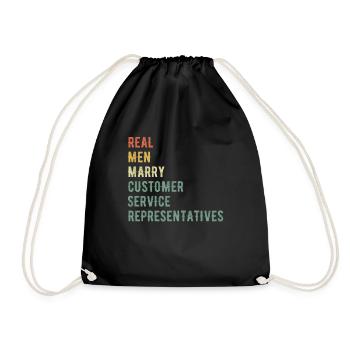 Real Men Marry CS Representatives - Drawstring Bag - black - Front