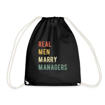 Real Men Marry Managers - Drawstring Bag - black - Front