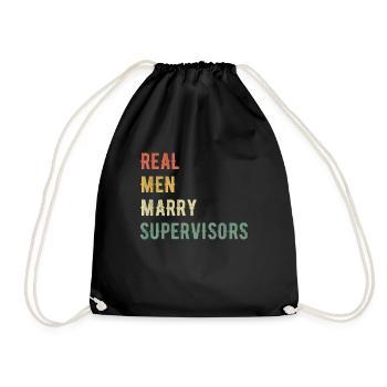 Real Men Marry Superiors - Drawstring Bag - black - Front