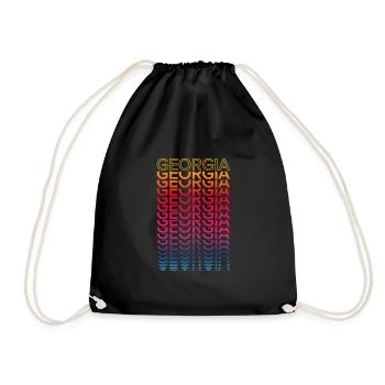 Retro Nostalgisch USA Staat - Regenbogen Georgia - Turnbeutel - Schwarz - Vorne