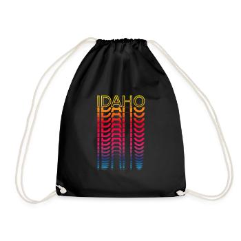 Retro Nostalgisch USA Staat - Regenbogen Idaho - Turnbeutel - Schwarz - Vorne