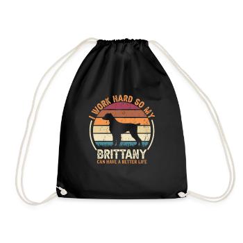 Travailler dur - Retro Brittany - Sac de sport léger - noir - Devant